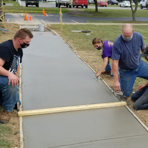 Construction Trades Students Work On Masonry Skills
