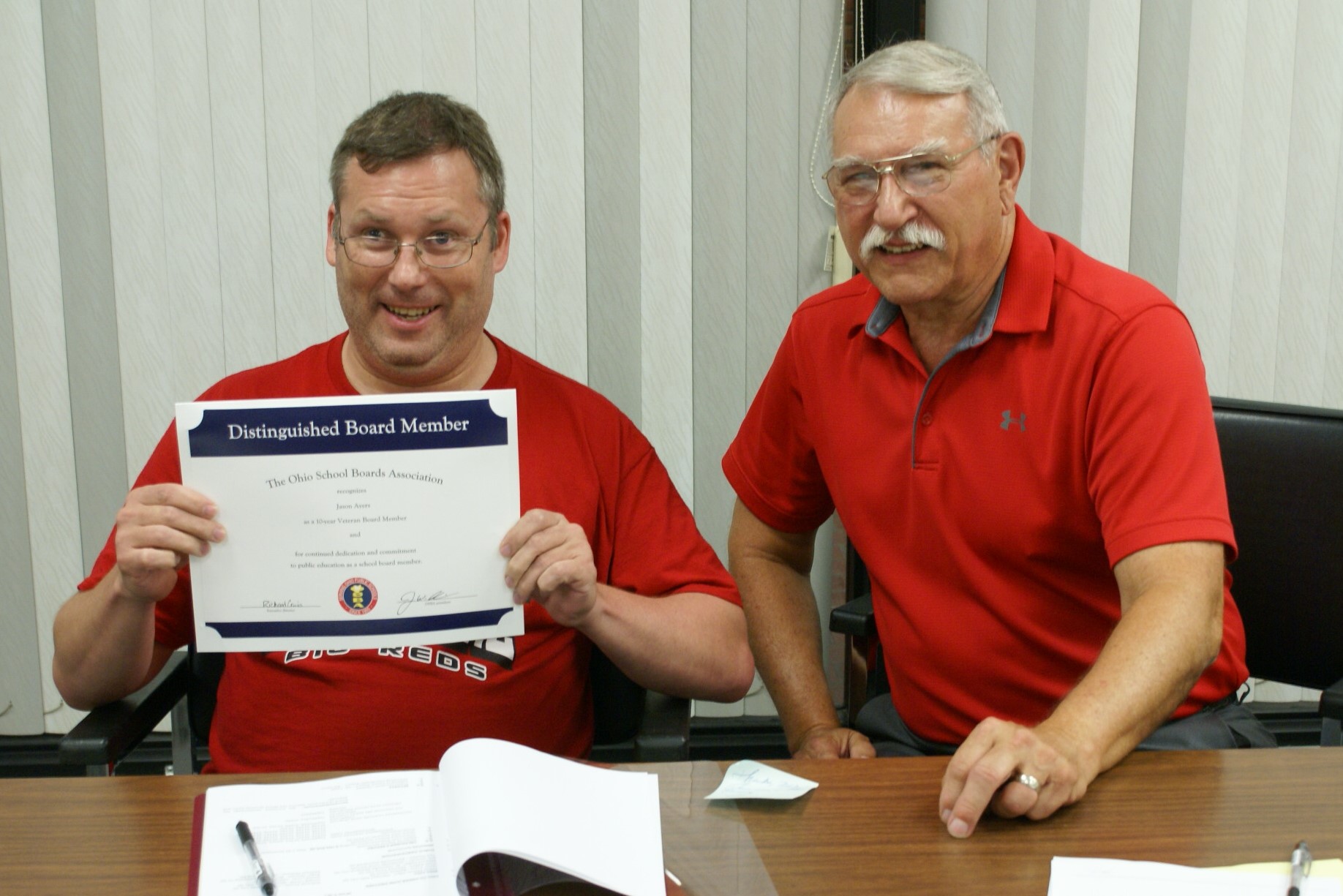 Jason Ayers, 10-year board member award